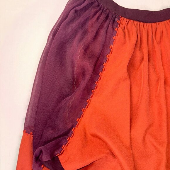Versona Accessories Orange and Burgundy Boho Top - Size L - Picture 5 of 12